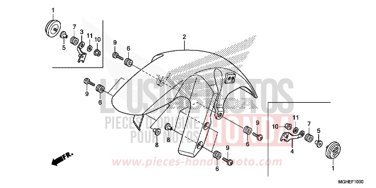 FRONT FENDER for VFR1200X Dual Clutch MAT PEARL GLARE WHITE (NHB54) from 2014